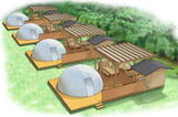 グランピング施設がサントピア岡山総社にオープン、冷暖房付きのドーム型テントはリゾート風