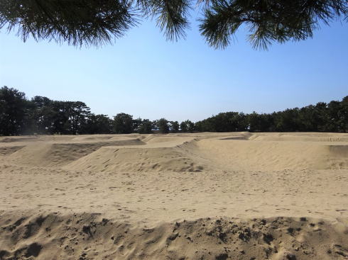 香川・銭形砂絵 近くで見るとただの砂