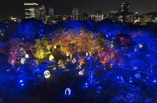 福岡城のデジタルアート、チームラボ 光の祭