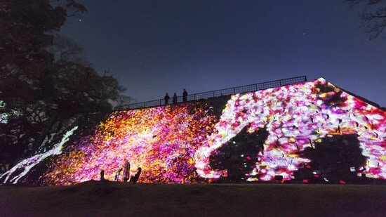 福岡城でチームラボ 光の祭