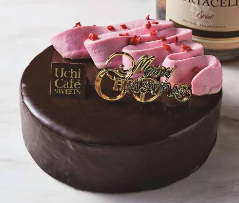 ルビーチョコレート使用のクリスマスケーキ