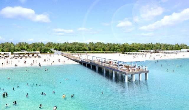 海上にのびる「カフェ付き桟橋」千葉・稲毛海浜公園サンセットビーチパークにオープン！