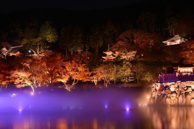 勝尾寺で『カウントダウンドローンショー』夜間ライトアップも
