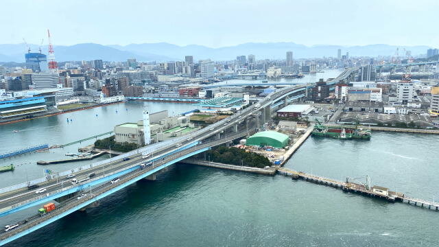 福岡県 博多ポートタワー 展望室からの風景3