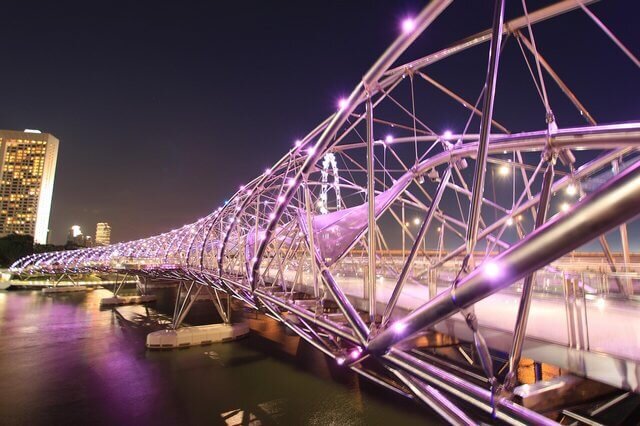 未来へワープ?!絵になるシンガポールの歩道橋・ヘリックスブリッジ