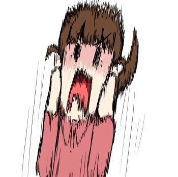 悲鳴をあげる女性