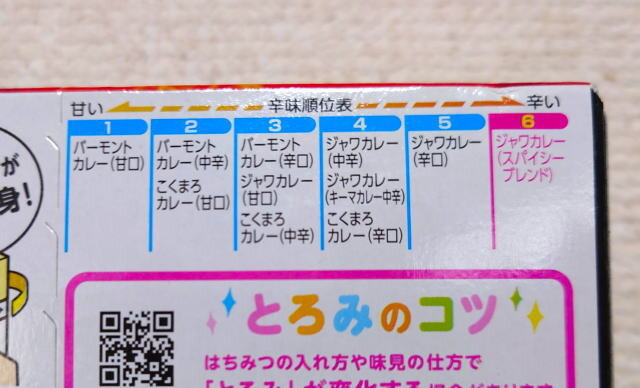 ハウス食品のカレールゥ 辛味順位表