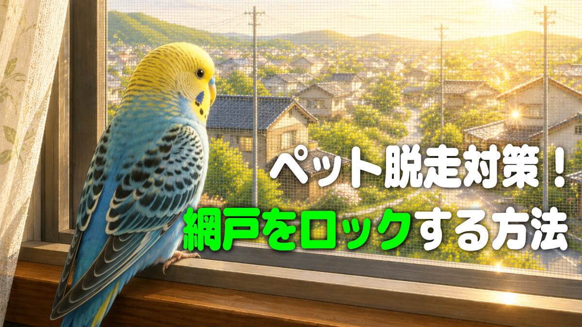 インコなどペットの脱走対策!網戸が開かないようにロックする方法