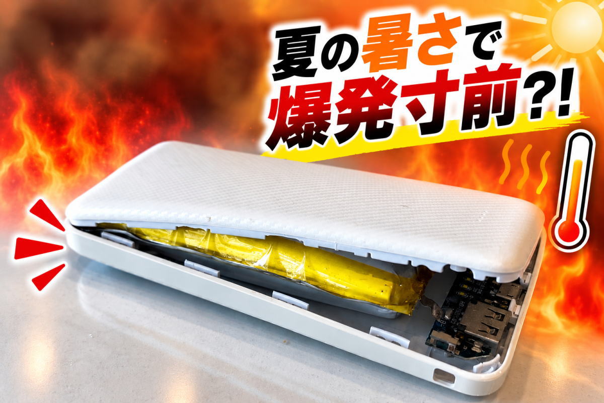 怖すぎる！屋内でも夏の暑さでモバイルバッテリー膨張、発火寸前でゾッとした…古いものは早めに処分を！